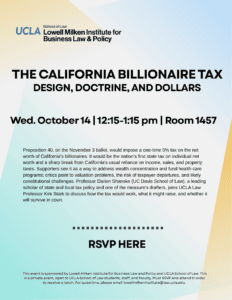 The California Billionaire Tax: Design, Doctrine, and Dollars