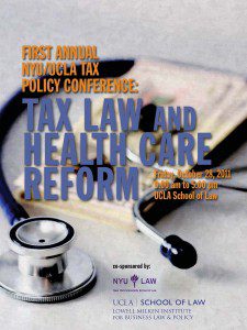 First Annual NYU/UCLA Tax Policy Symposium on Tax Law and Health Care Reform