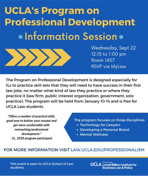 Program on Professional Development – Information Session for 1Ls