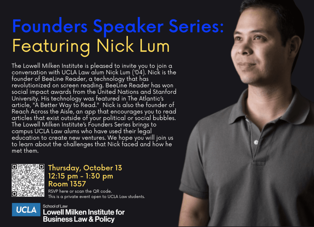 Founders Speaker Series: Featuring Nick Lum