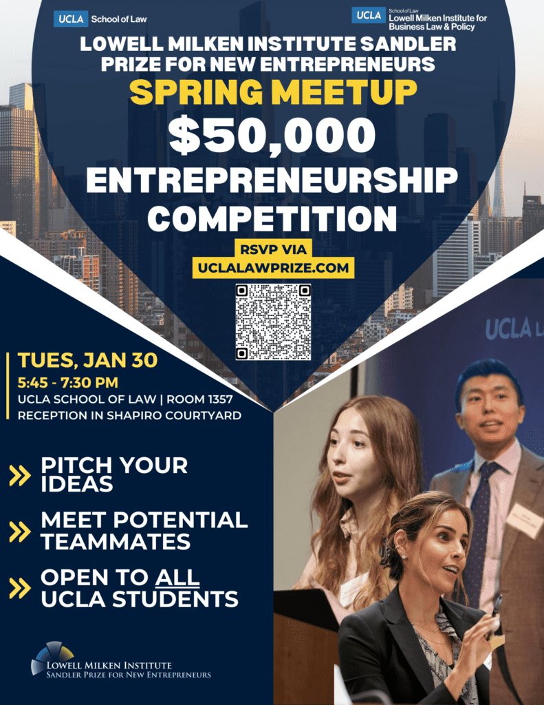 Lowell Milken Institute Sandler Prize for New Entrepreneurs: Spring Meetup