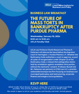 Business Law Breakfast: The Future of Mass Torts in Bankruptcy After Purdue Pharma