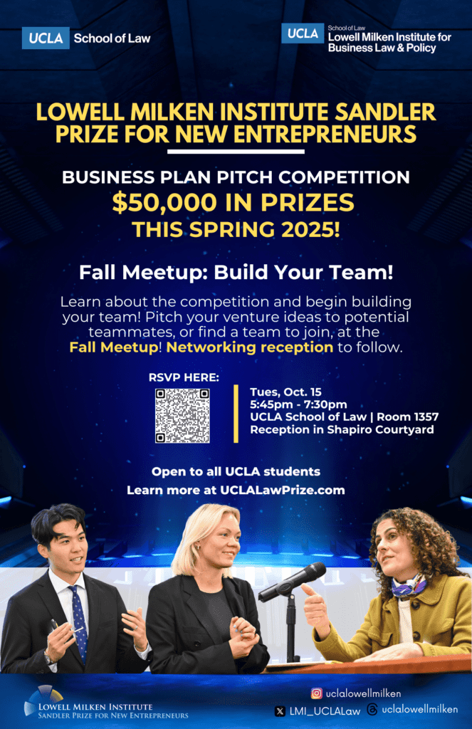 Lowell Milken Institute-Sandler Prize for New Entrepreneurs Fall Meetup