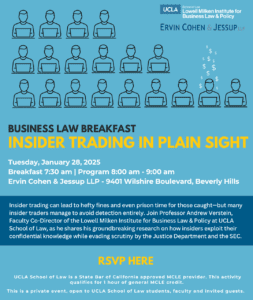 Business Law Breakfast: Insider Trading in Plain Sight